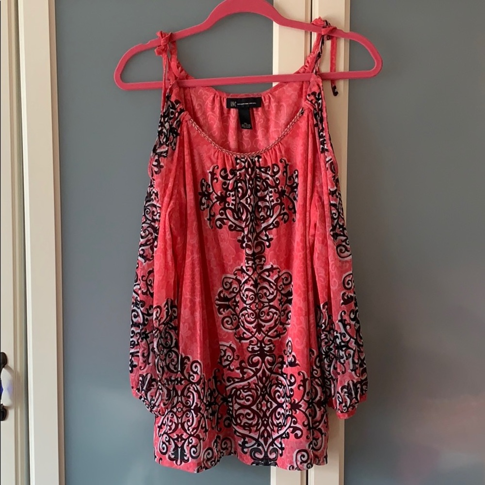 INC Cold Shoulder Beaded Neck